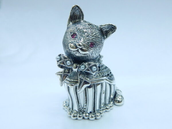 SILVER 925 ORNAMENT WITH MARCASITE PEARL AND RUBY