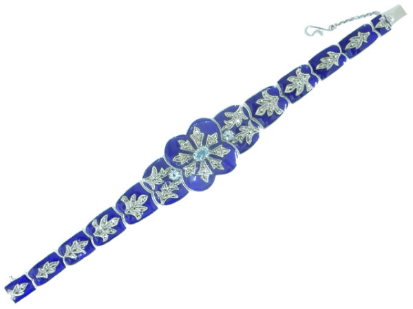SILVER 925 BRACELET WITH MARCASITE AND SKY BLUE TOPAZ