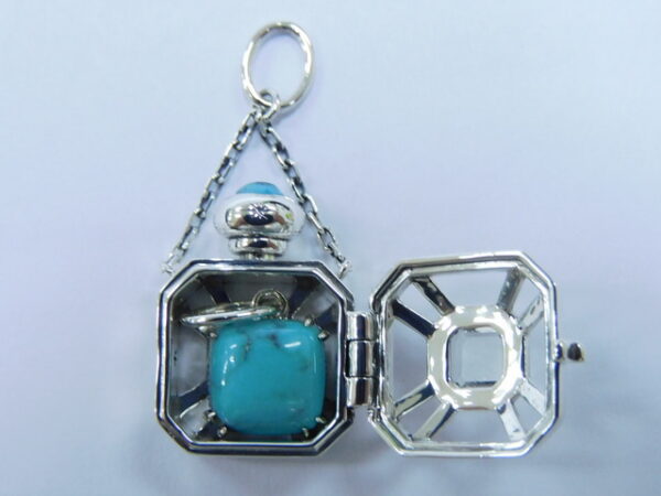 SILVER 925 PENDANT WITH CRYSTAL AND TURQUOISE