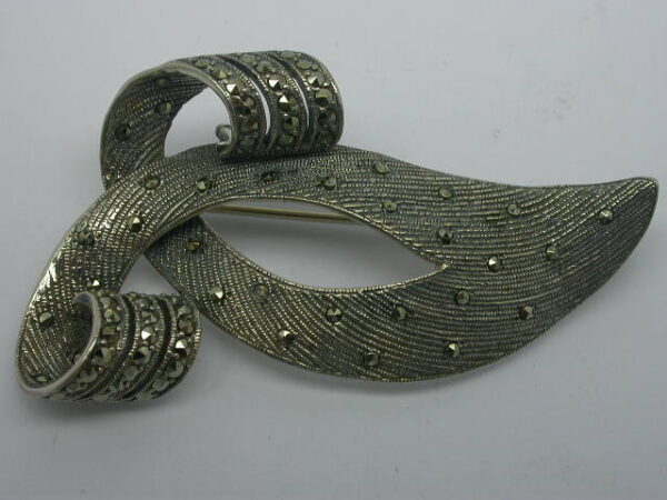 SILVER 925 BROOCH WITH MARCASITE