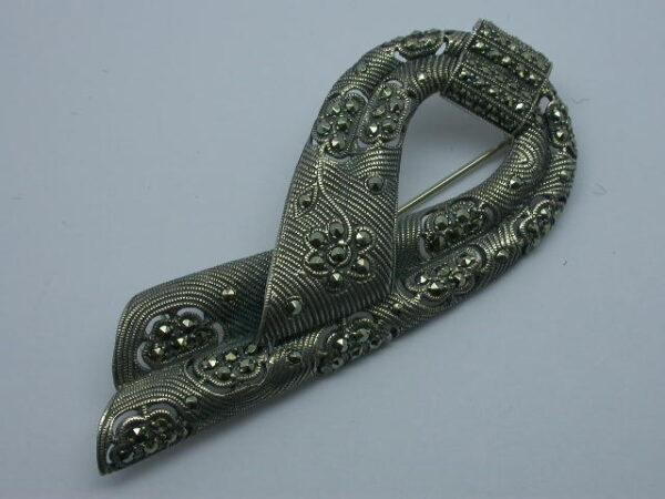 SILVER 925 BROOCH WITH MARCASITE