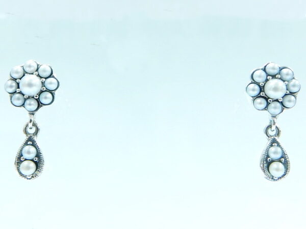SILVER 925 EARRING WITH MARCASITE AND PEARL