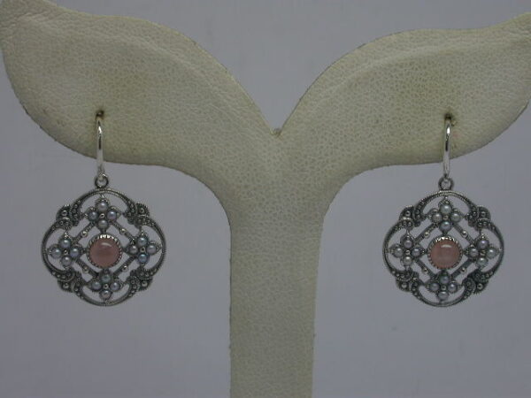 SILVER 925 EARRING WITH INCAROSE AND PEARL