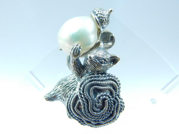 SILVER 925 BROOCH & PENDANT WITH PEARL