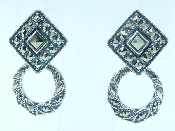 SILVER 925 EARRING WITH MACASITE