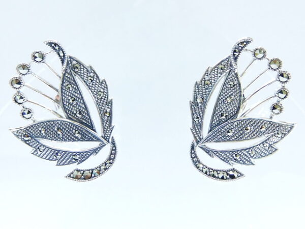 SILVER 925 EARRING WITH MACASITE