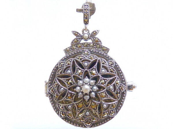 SILVER 925 PENDANT WITH MARCASITE AND PEARL