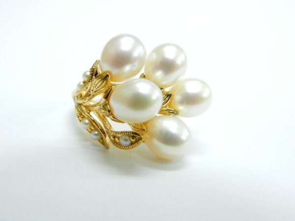 SILVER 925 GOLD PLATED RING WITH PEARL