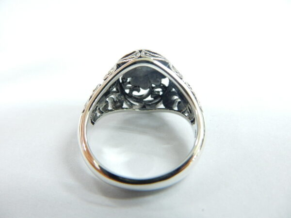 SILVER 925 RING WITH MARCASITE AND PEARL