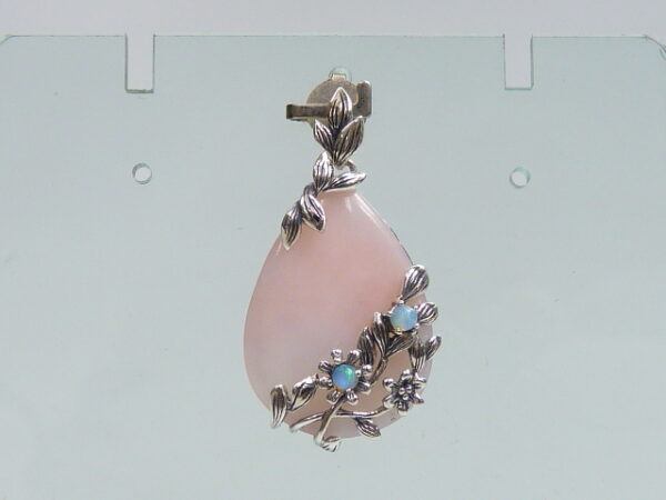 SILVER 925 PENDANT WITH OPAL AND PINK OPAL