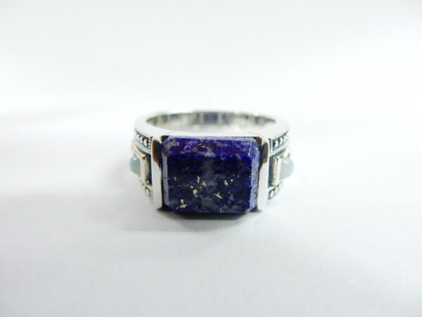 SILVER 925 RING WITH OPAL AND LAPIS