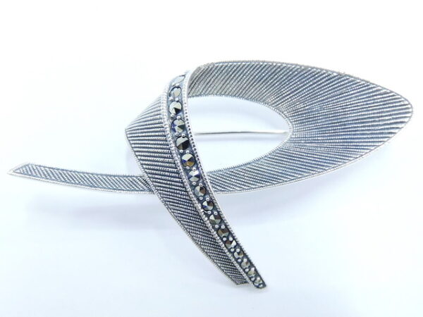 SILVER 925 BROOCH & PENDANT WITH MARCASITE