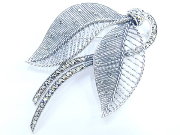 SILVER 925 BROOCH & PENDANT WITH MARCASITE