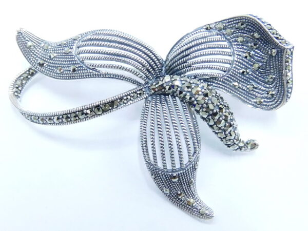 SILVER 925 BROOCH & PENDANT WITH MARCASITE
