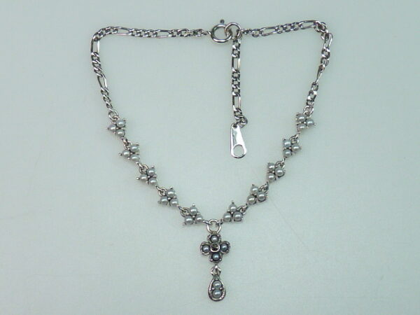 SILVER 925 BRACELET WITH MARCASITE AND PEARL