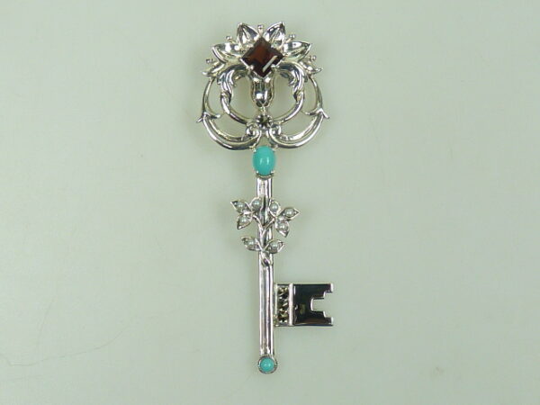 SILVER 925 PENDANT WITH MARCASITE, PEARL, TURQUOISE AND GARNET