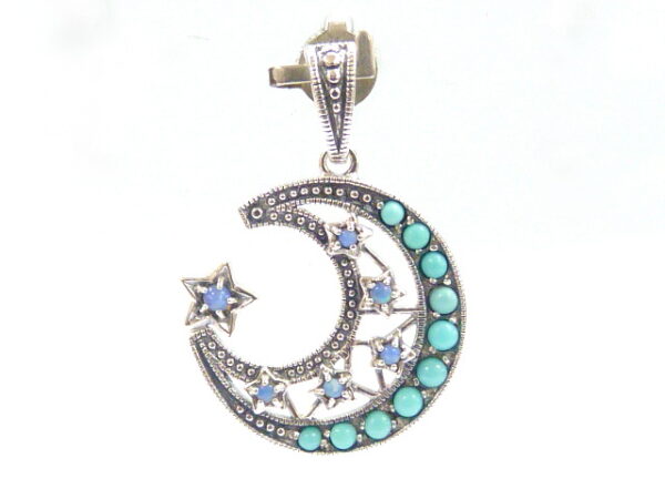 925 SILVER PENDANT WITH OPAL AND TURQUOISE