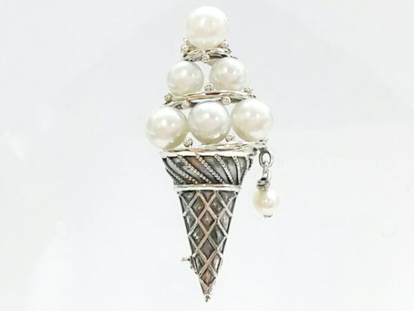 SILVER 925 BROOCH & PENDANT WITH PEARL