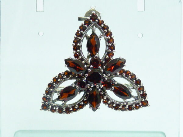 SILVER 925 BROOCH & PENDANT WITH GARNET