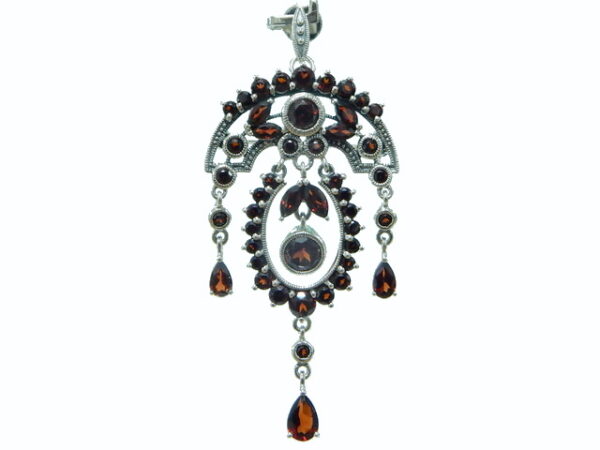 SILVER 925 BROOCH & PENDANT WITH GARNET