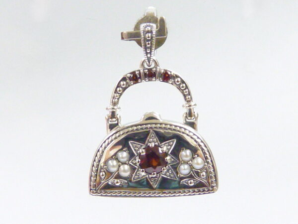 SILVER 925 PENDANT WITH GARNET AND PEARL