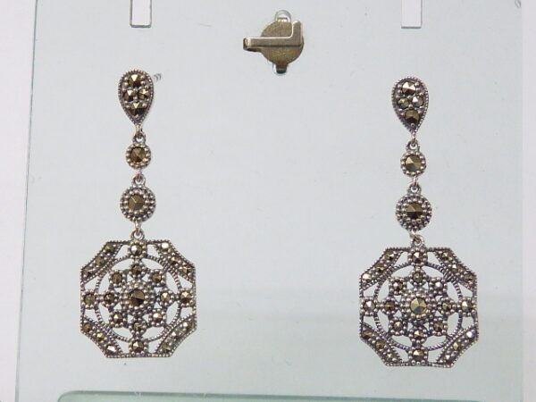 925 SILVER EARRING WITH MARCASITE