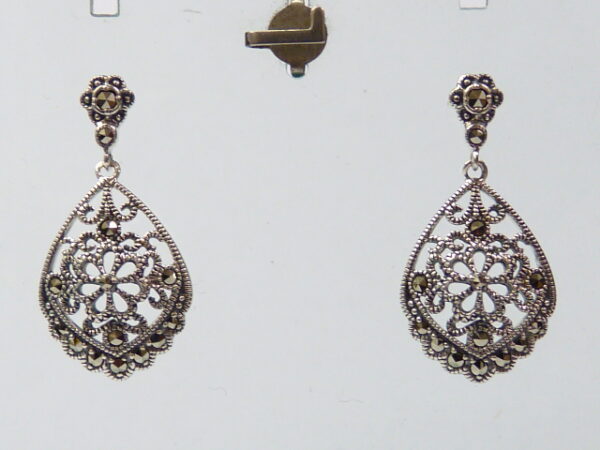 925 SILVER EARRING WITH MARCASITE