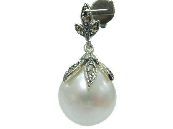 SILVER 925 PENDANT WITH MARCASITE AND PEARL