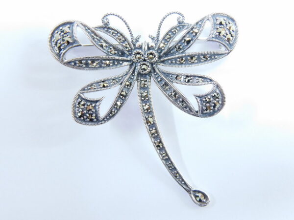 SILVER 925 BROOCH & PENDANT WITH MARCASITE
